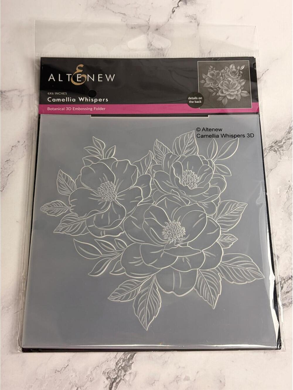 Altenew Camellia Whispers 3D Embossing Folder 6x6 Botanical Craft